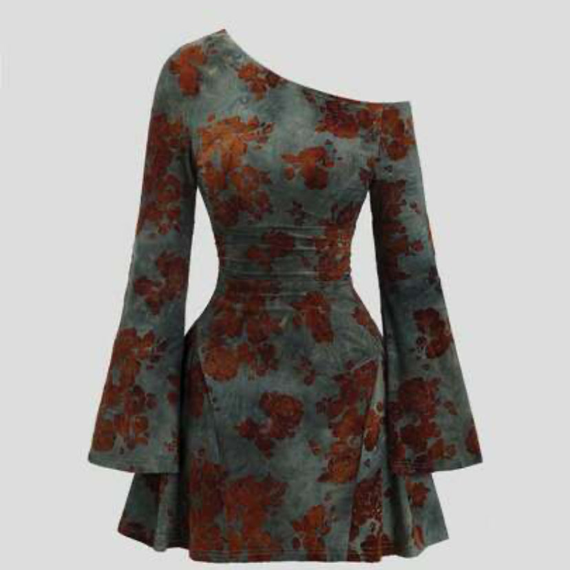 robe courte à manches